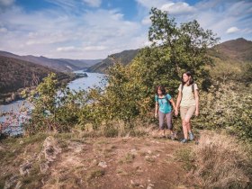 Auf dem Weg zum Aussichtsplatz am Luftberg in Aggsbach Dorf, © Donau NÖ Tourismus/Daniela Matejschek