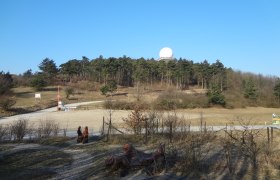 Blick auf den Buschberg mit Radarkugel, © Gemeinde Gnadendorf