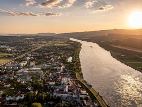 Luftaufnahme von Pöchlarn, © Donau NÖ Tourismus/Robert Herbst