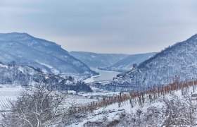 Spitz im Winter mit Ausblick auf die Donau, © Niederösterreich Werbung/Michael Liebert