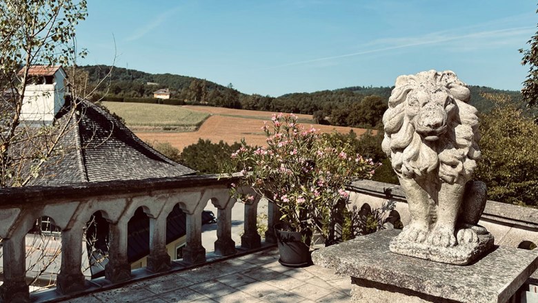 Terrasse im Turm Leiben, © Familie Kleemann