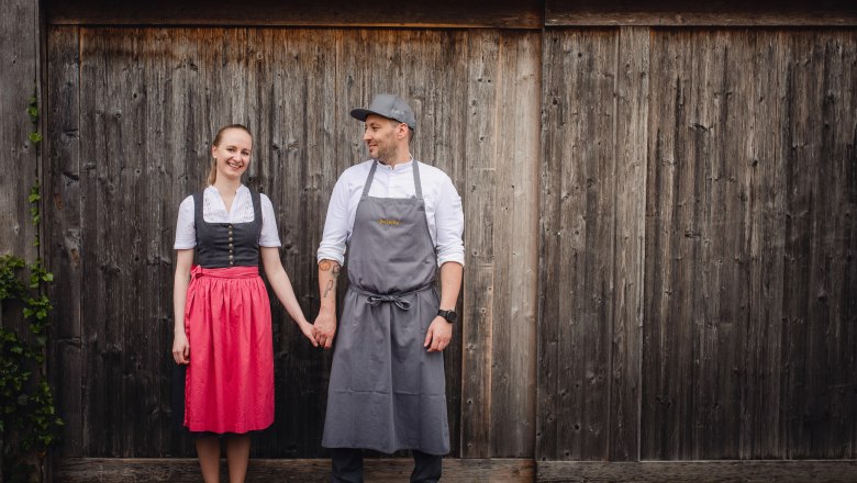 Familienbetrieb übernommen: Wirtin Maria Bachler mit ihrem Mann, © Niederösterreich Werbung/Daniela Führer