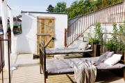 Betten auf der Dachterrasse im Gästehaus &quot;ALTE GREIßLEREI GÖSING&quot;, Weingut Söllner